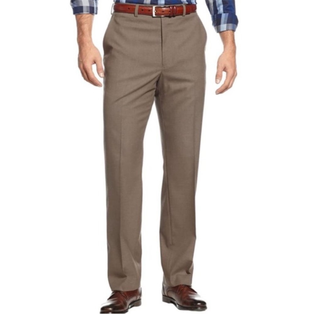 MICHAEL KORS Tan Flat Front Dress Pants 36 x 32